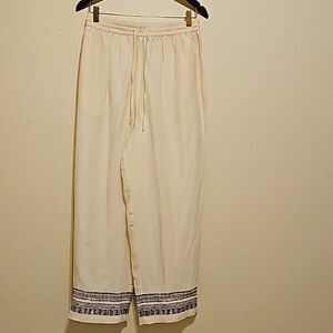 Diane gilman silk cropped pants size large